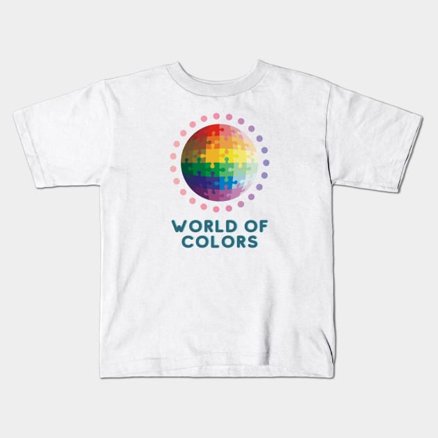 World Of Colors Kids T-Shirt by After Daylight Project